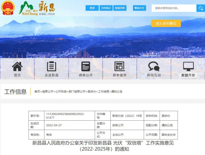 浙江新昌：大力推進(jìn)工商業(yè)建筑屋頂光伏，全縣現(xiàn)有黨政機(jī)關(guān)、事業(yè)單位等公共建筑屋頂實(shí)現(xiàn)100%安裝