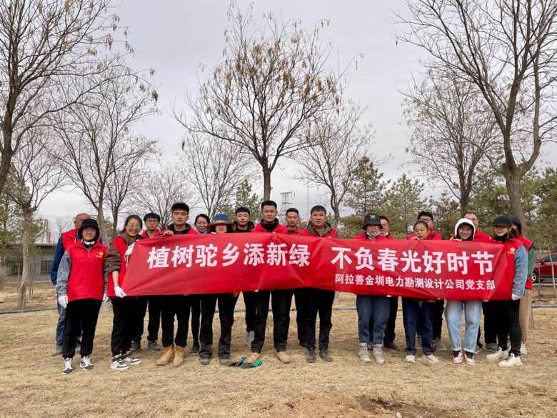 阿拉善金圳電力設(shè)計(jì)公司：植樹駝鄉(xiāng)添新綠 不負(fù)春光好時節(jié)