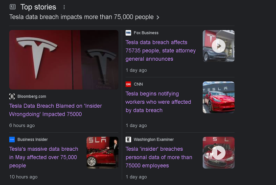 特斯拉“大規(guī)模”數(shù)據(jù)泄露事件，原因查明