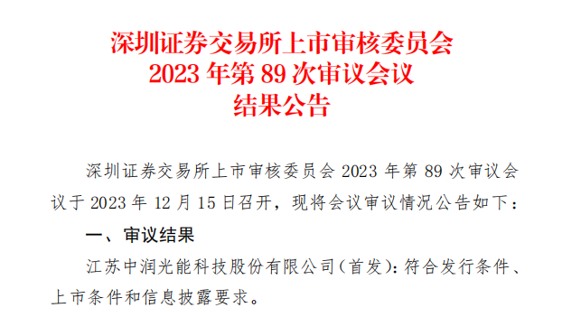 中潤光能IPO成功過會！